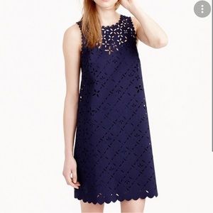 J crew sleeveless laser cut floral shift dress